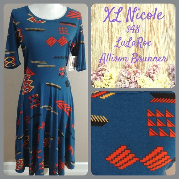 ⭐ Lularoe Nicole Dress - XL - NWT - Picture 1 of 2